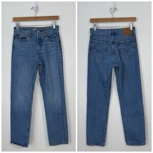Levi’s Wedgie Straight Jeans Women's Size 25 x 28 Blue Button Fly
